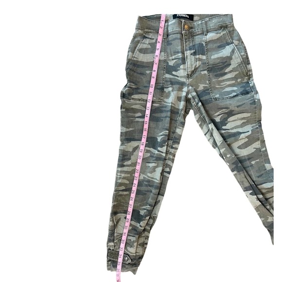 Camo Joggers Express Army High Rise Stretchy Joggers Size 4 Camo Denim - Picture 5 of 10
